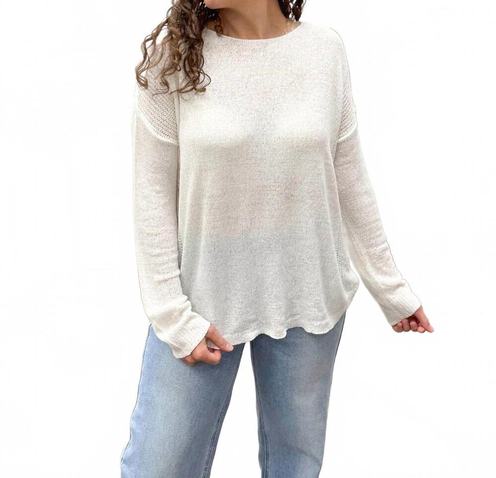 NEW BE COOL drop shoulder lightweight sweater in ivory